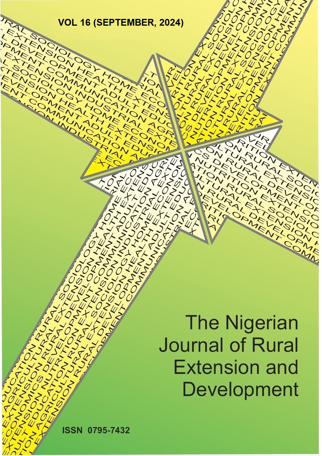					View Vol. 16 No. 1 (2024): Vol. 16 No. 1 (2024): The Nigerian Journal of Rural Extension and Development (NJRED)
				